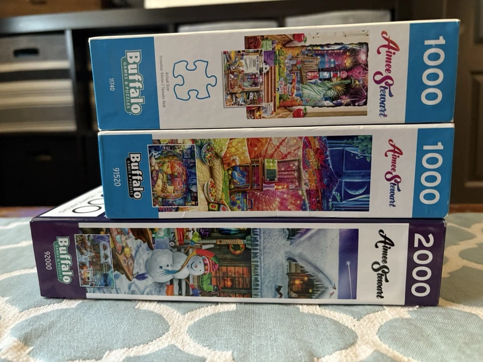 Aimee Stewart Puzzle *LOT OF 3* Winter Fun 2000, LIAOB New York & Cozy Cave 1000 - Image 1 of 4