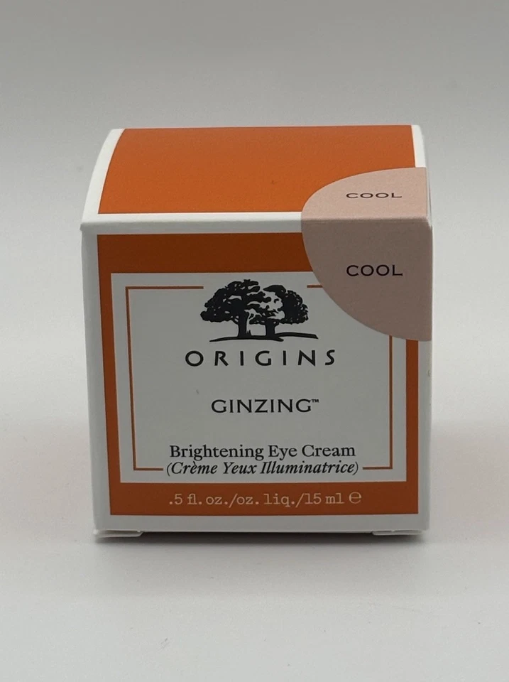 Origins Ginzing Brightening Eye Cream in Shade COOL (fair-med) 0.5 oz Retail