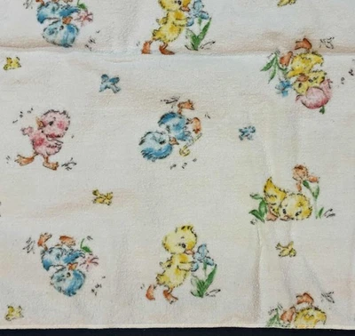 Vintage Flannel Baby Receiving Blanket Chicks Ducks Unbranded - Image 1 of 3