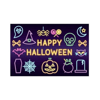 Luzes de neon pano de fundo decoração de Halloween, decoração de festa, 3 peças - Imagem 1 de 2