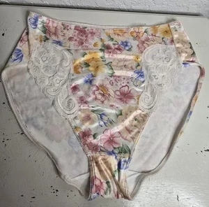 80s Vintage Bikini Panties~VANITY FAIR USA~Double Nylon Gusset~Large - Picture 1 of 11