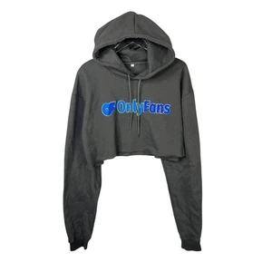 OnlyFans OF Cropped Hoodie Sweatshirt Black Womens XXL - Picture 1 of 6
