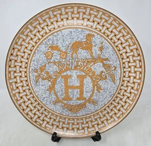 Authentische Hermès Mosaique au 24 Gold 12,6" Tarteplatte Porzellan Hergestellt in Frankreich - Bild 1 von 12