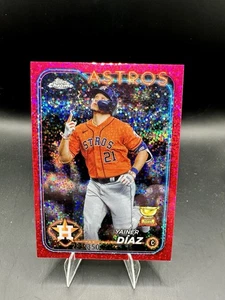2024 Topps Chrome Yainer Diaz Magenta Speckle /350 Astros #203 - Picture 1 of 1