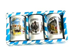 3 mini bicchieri da tiro tedeschi parchi Disney con castello di Monaco e Neuschwanstein - Foto 1 di 11