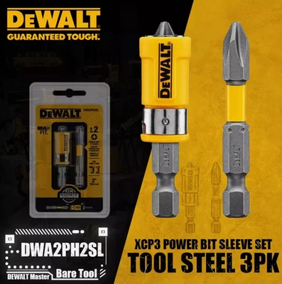 DEWALT DWA2PH2SL XCP3 Power Bit Sleeve Set Max Fit Phillips #2 S X 2" L S2 Tool- - Image 1 of 4