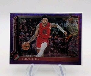 Andernee Simons 2025-26 Topps Flagship Basketball 123 Purple Holo Foil #d/250 - Picture 1 of 2