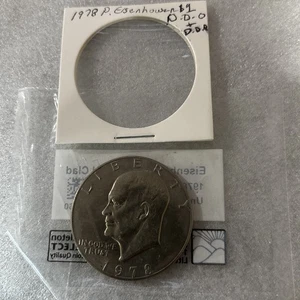 Uncirculated 1978 Eisenhower multi-mint error $1 Coin DDO & DDR brush struck - Picture 1 of 24