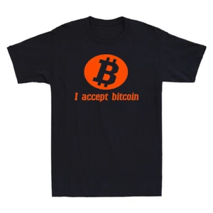 I Accept Support BTC Funny Saying Men's Short Sleeve T-Shirt - Picture 1 of 7