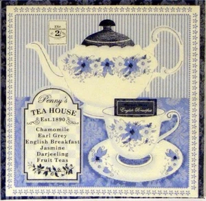 2er Set Vintage Tea Time - 5x5 Handarbeit und Quilt Baumwollstoffblöcke  - Bild 1 von 1