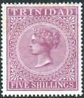 TRINIDAD-1894 5/- Marron.  A monté comme neuf exemple Sg 113