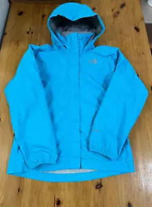 The North Face Girl Jacket Hyvent Blue Windbreaker Rain L 14/16 * Stain - Picture 1 of 15
