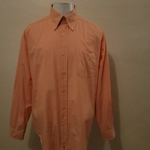 Tommy Hilfiger Golf Men Size L Orange Cotton Long Sleeve Casual Shirt - Picture 1 of 12