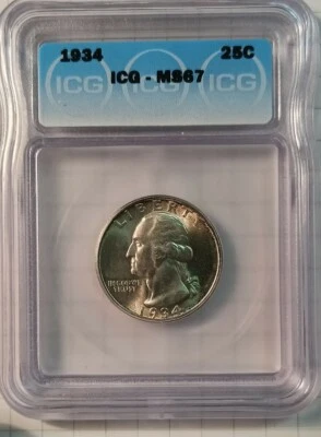 1934 WASHINGTON QUARTER! ICG MS67 HEAVY MOTTO!  LOW SHIPPING!! - Image 1 of 4