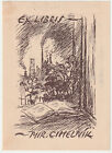 KAREL STIKA: Exlibris f&#252;r Mir. Cihelnik, rauchende Schornsteine, 1921