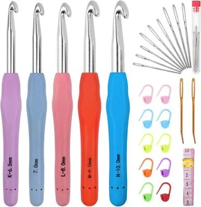 Large Crochet Hooks 5 Sizes Crochet Hook Set, 29 Pack Yarn Needle Kits for Begi. - Picture 1 of 6