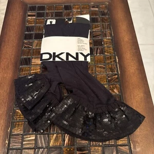 NWT DKNY Women’s Black Knee Socks With Sequin Flare - OSFM - - Picture 1 of 7