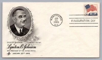 1965 Inauguration Day Cover - 36th US President Lyndon B. Johnson - 5C US Flag - Image 1 of 2