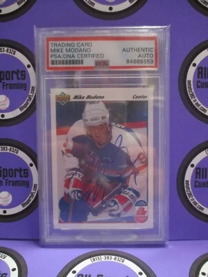 Mike Modano USA Autographed Signed 1991-92 Upper Deck Card PSA Slab #84688559 - Image 1 of 4