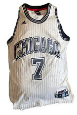 Vtg Ben Gordon #7 Chicago Bulls Black And White Striped Adidas NBA Jersey Sz M