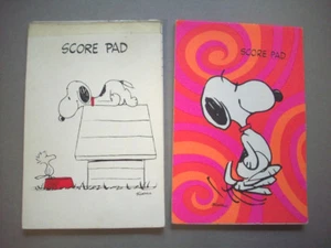 Vtg Hallmark Bridge Card Game Score Pads Snoopy Peanuts - Picture 1 of 4