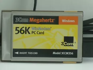 3COM MEGAHERTZ 56K WINMODEM PC CARD, MODEL 3CCM356 - Picture 1 of 3