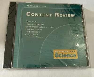 McDougal Littell Science Content Review CD ROM *New Sealed/Cracked Jewel Case - Image 1 of 2