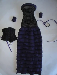 Black Purple Gothic Dress For 17" Tonner Evangeline Ghastly Dolls - EXC COND!! - Picture 1 of 1