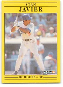 1991 Fleer Baseball #211 Stan Javier  Los Angeles Dodgers  - Picture 1 of 2
