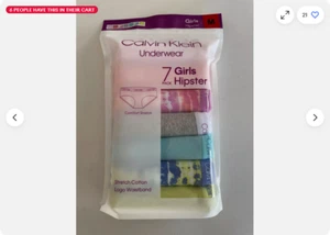 Calvin Klein Girls Youth Hipster Underwear 7 Pack Stretch Cotton (MULTI,M) NWT - Picture 1 of 2