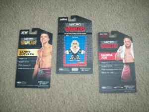 3 CARTE MICRO BRAWLERS Pro Wrestling FLAIR Samoa Joe WWE AEW WcW NJPW TNA NWO DX - Foto 1 di 1