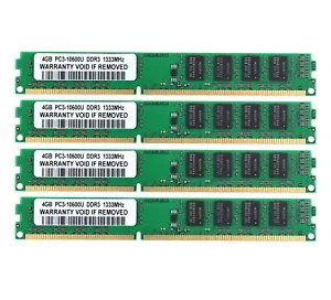 16 GB DDR3 RAM 4X 4 GB 1333MHz PC3-10600U DIMM 240PIN Desktop Memory For Intel - Picture 1 of 6