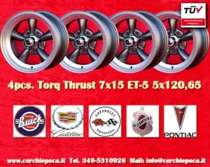 4 cerchi Torq Thrust 7x15 5x120.65 Buick Cadillac Oldsmobile Pontiac Chevrolet - Foto 1 di 24