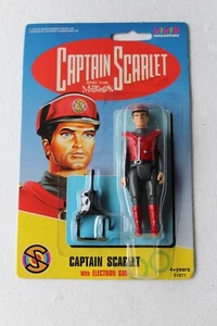 CAPTAIN SCARLETT AND THE MYSTERONS 1994 WITH ELECTRON GUN Blister Card - Foto 1 di 2