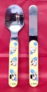 045. Disney 101 Dalmatiner Vintage Löffel und Messer Set. Leicht zu haltender Griff. Pfoten - Bild 1 von 7