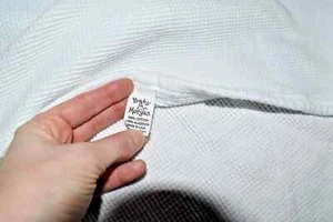 G9 !WOW! Vintage BABY MORGAN White Cotton Thermal Waffle Receiving Crib Blanket - Picture 1 of 3