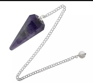 Amethyst Pendel Kristallstein, facettiertes Pendel Wahrsagerei Werkzeug, Wünschelrutengänger - Bild 1 von 4