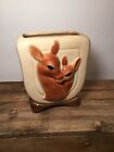 Vintage Royal Copley Deer With Fawn Ceramic Vase Planter 6" Tall- Gorgeous