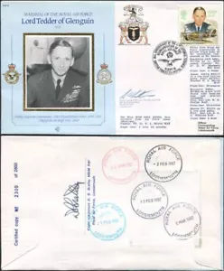 CDM8a RAF COMMANDERS Lord Tedder of Glenguin Signed Gp Capt K B Latton (V) - Picture 1 of 1