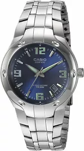 Casio EF106D-2AV, Blue Edifice Watch, Stainless Steel Silvertone Band, Date - Picture 1 of 2