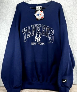 Vintage Y2K 2000 Puma New York Yankees Crewneck Sweatshirt Size 2XL NEW w/ TAGS - Picture 1 of 12