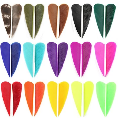 50X 2" Archery Arrow Feather Natural Fletching Fletches Left Wing ArrowShaft DIY - Image 1 of 4