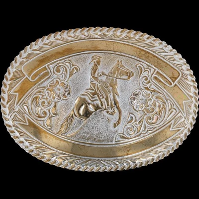 New Horse Ranch Rancher Western Cowboy Cowgirl Country Rodeo Vtg Belt Buckle - Image 1 of 4