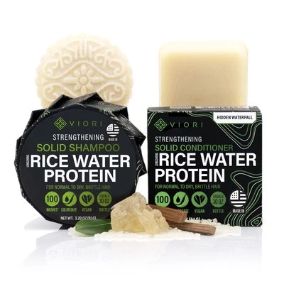Viori Hidden Waterfall Shampoo and Conditioner Bar Set Made with Rice Water -... - Image 1 of 4