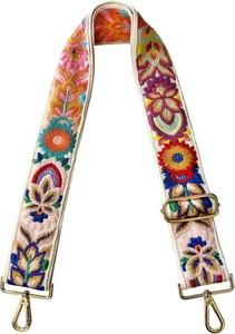 Embroidery Flower Purse Strap Replacement Crossbody for Handbags Women Guitar St - Picture 1 of 12