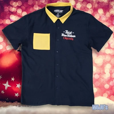 Peanuts x Pabst Blue Ribbon Original Space Blue/Daisy Short Sleeve Shirt NWT Men - Image 1 of 4