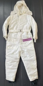 RARE Vintage Coleman Boulder Parts Corp Snow Suit Full Body Suit Retro White - Picture 1 of 18