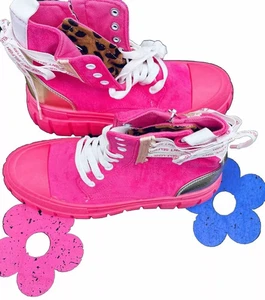 NEU Herbst Mode Trend Designer Boots Stiefel Pink Leo Print 41 - Bild 1 von 10