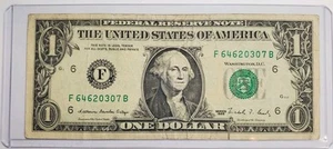 Vintage Serie 1988 1 Dollar One Dollar Schein, alter Schein alter Schein ausgefallene Seriennummer - Bild 1 von 2