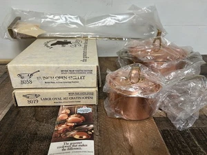 Revere Ware Limited Edition 7 Pc Solid Copper Stainless Cookware W/Hanging Rack - Picture 1 of 24